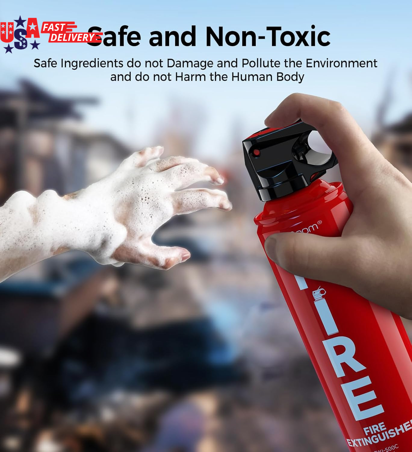 2-Pack Fire Extinguisher for Home, Kitchen, Car, and Grill with Mounting Bracket