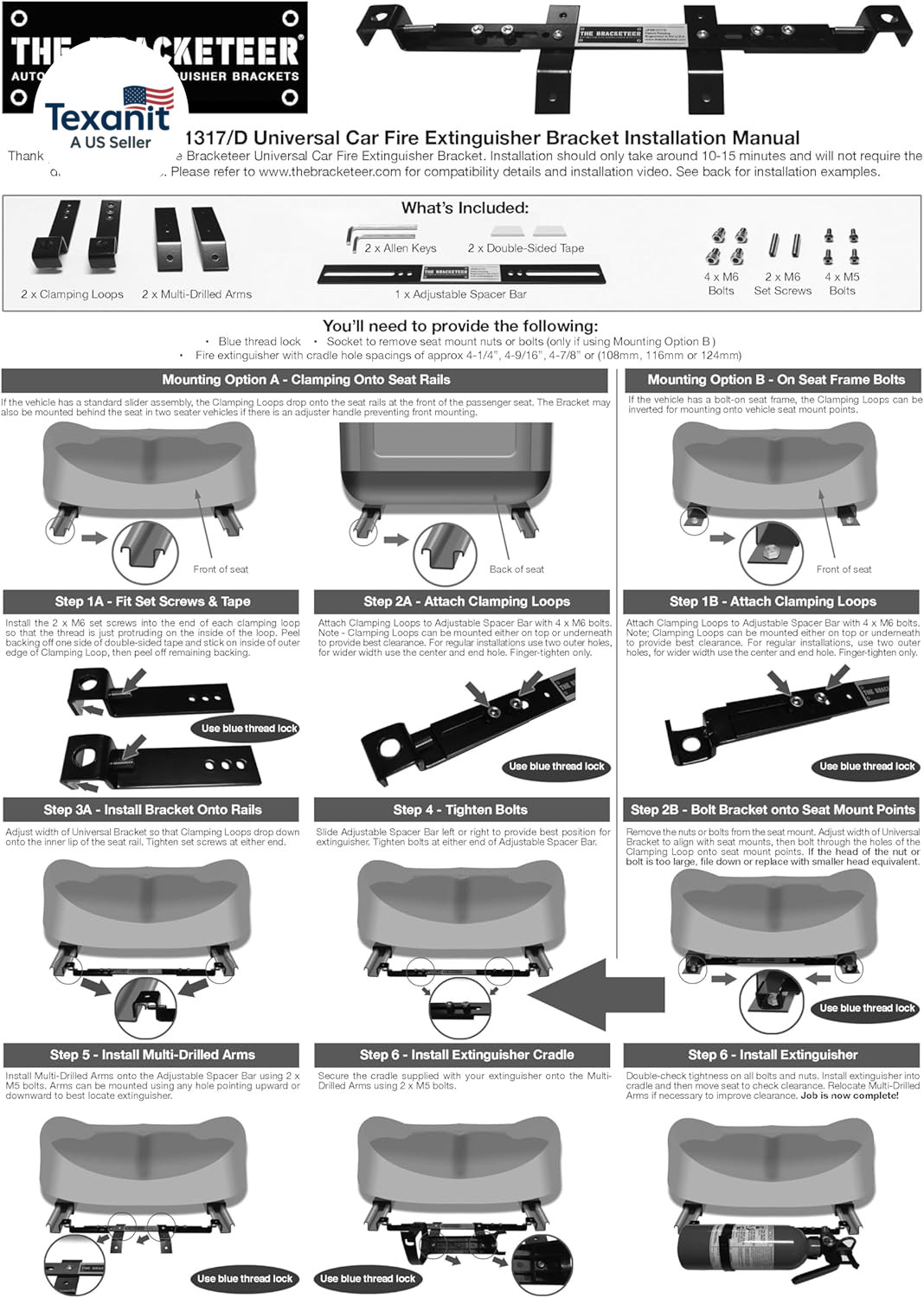Car Fire Extinguisher Bracket | Fits Most Vehicles