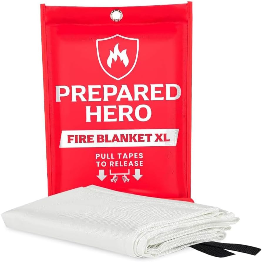 Prepared Hero Emergency Fire Blanket XL – 1 Pack – Fire Suppression for Kitchen,