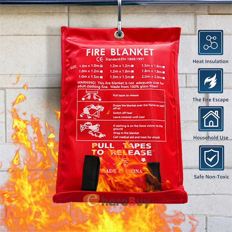 1~4PK FIRE BLANKET Fiberglass Emergency Home Retardant Prepared 59”x59” 47X47″