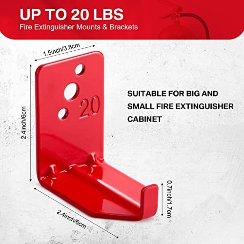 20 Pack Fire Extinguisher Wall Mount Bracket Universal Hook Holder 5-40lb Red