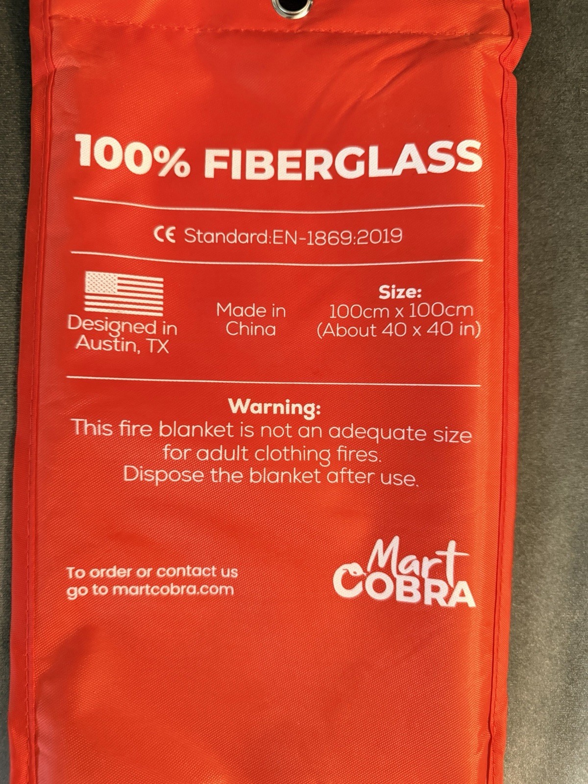 Fire Blanket 39”x39” First Response Fiberglass Emergency Blanket 1-Pack New