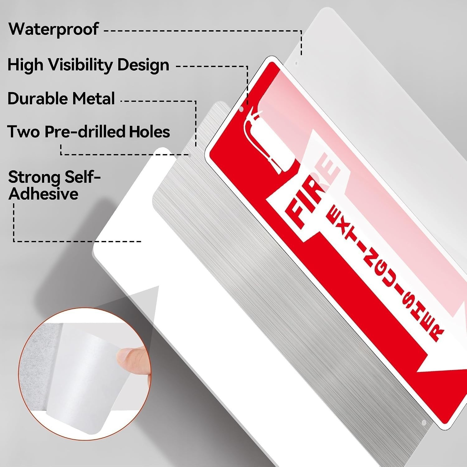 4 Pack Fire Extinguisher Signs – Strong Self Adhesive Fire Extinguisher Sign …