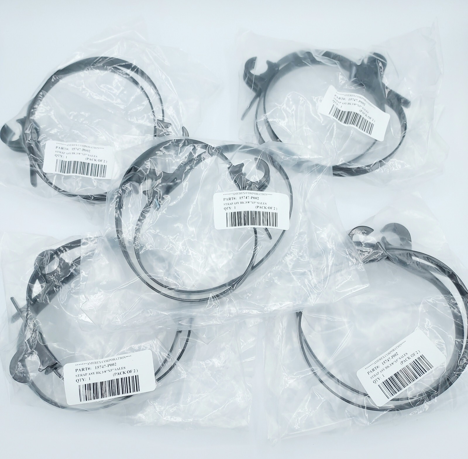 *Lot of 10* Amerex Fire Extinguisher Hose Straps, 3/8″ x 5″ Diameter #15747