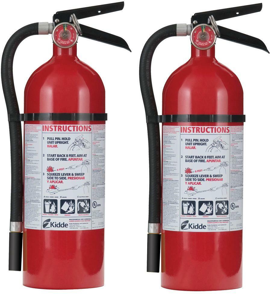 Fire Extinguishers Pro 210 2-A;10-B;C Rechargeable Job Site Work Truck 2-Pack