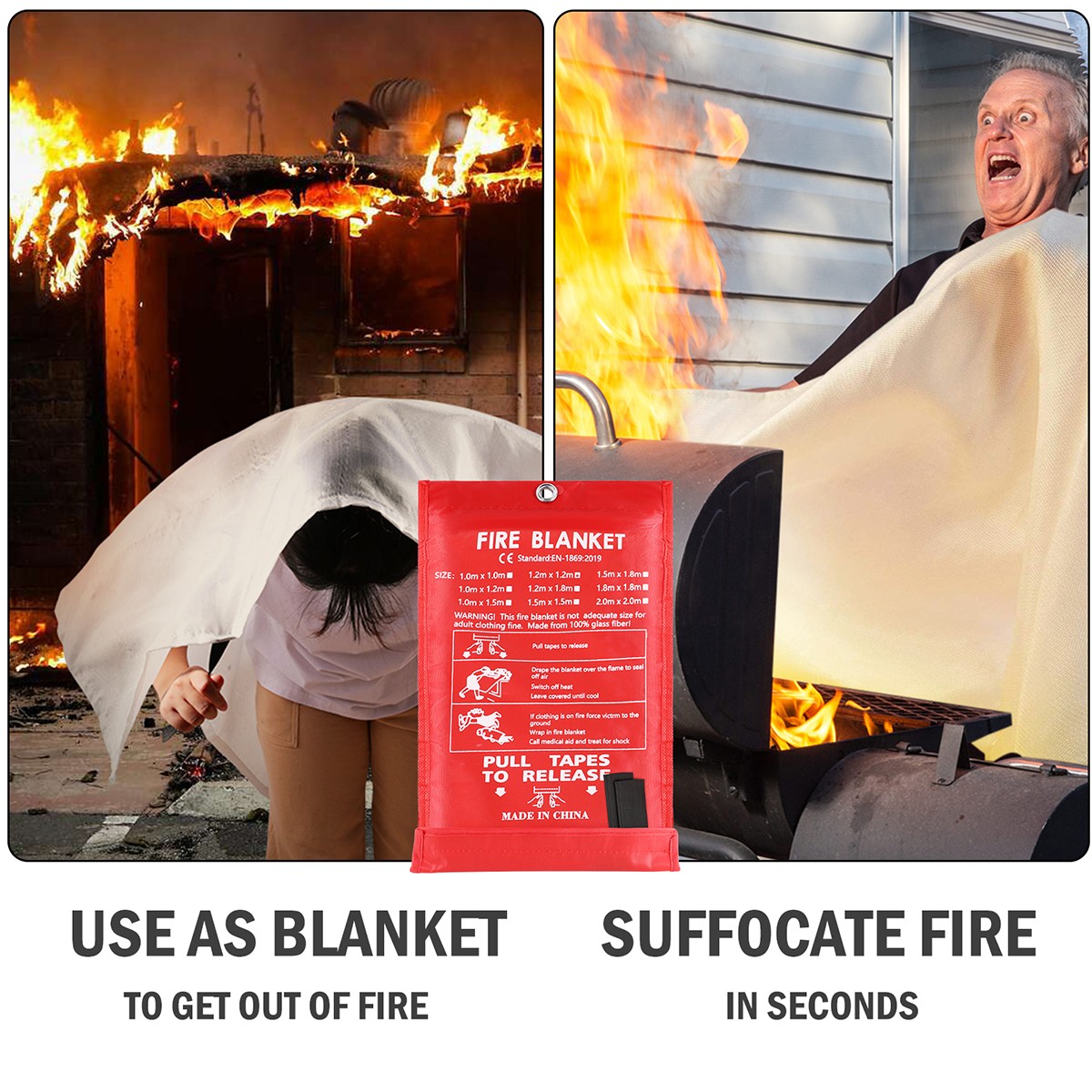 NEW Lots Fire Extinguishing Blankets Winter Emergency Fire Blanket for Home