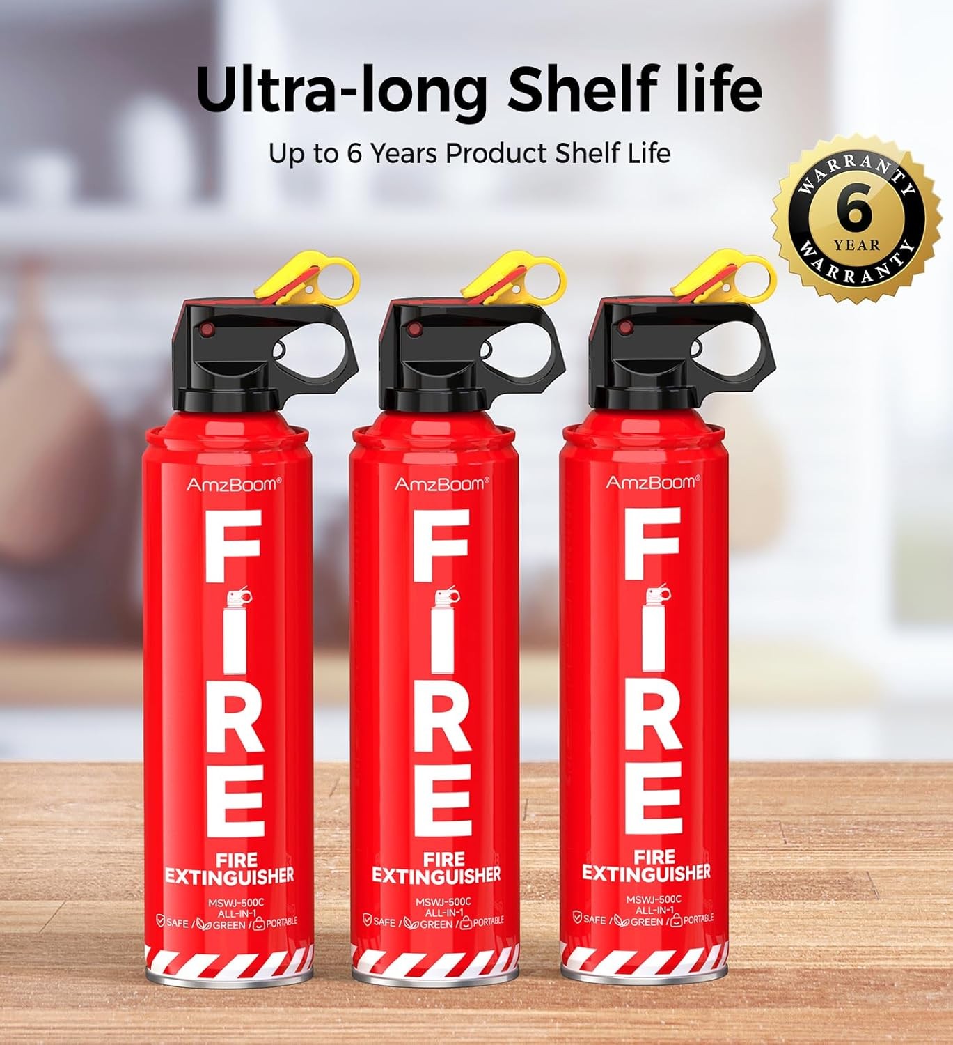 Fire Extinguisher Spray 3-Pack Portable Home Car Kitchen Boat ABCK