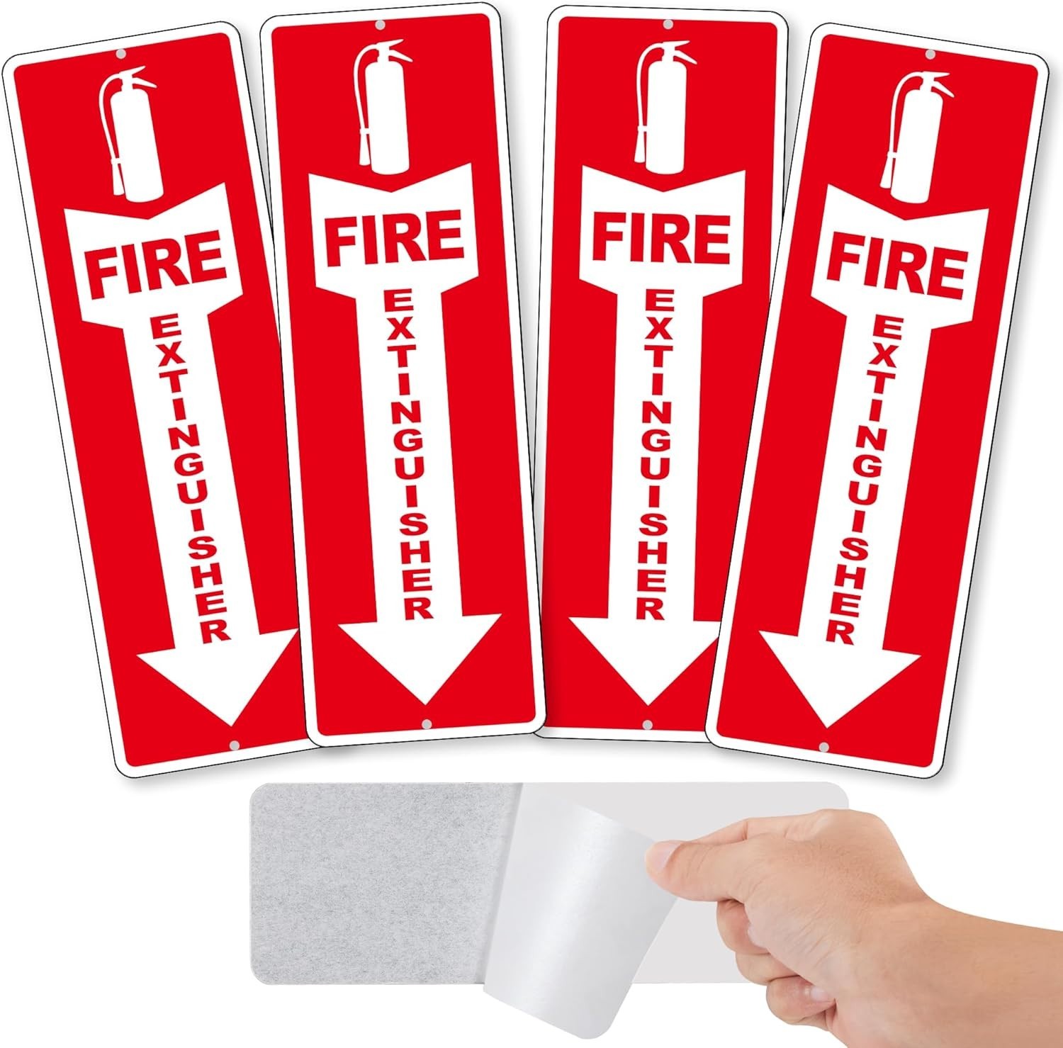 4 Pack Fire Extinguisher Signs – Strong Self Adhesive Fire Extinguisher Sign …