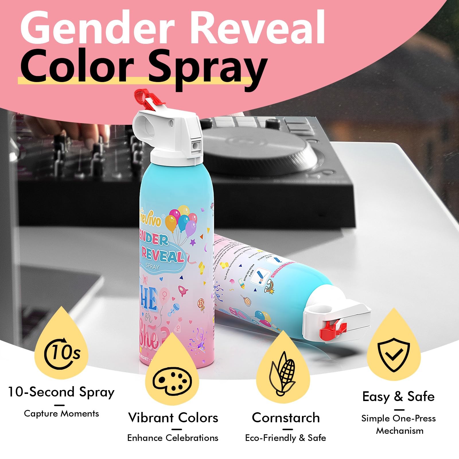 Reveal Fire Extinguisher Set -Gender Reveal Color Smoke Powder Spray – 100% B…