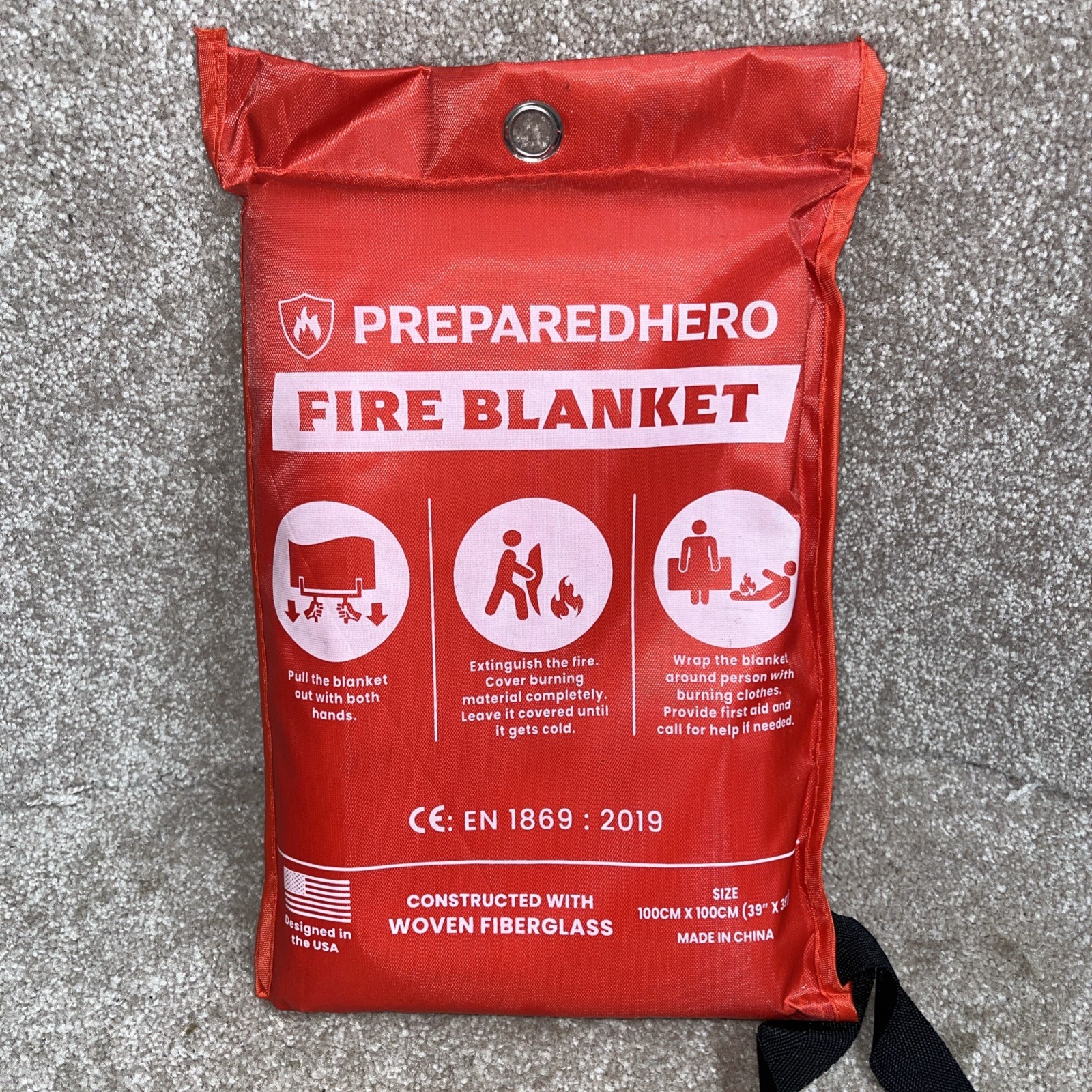 Prepared Hero Fire Blanket Size 39′ X 39″ NEW