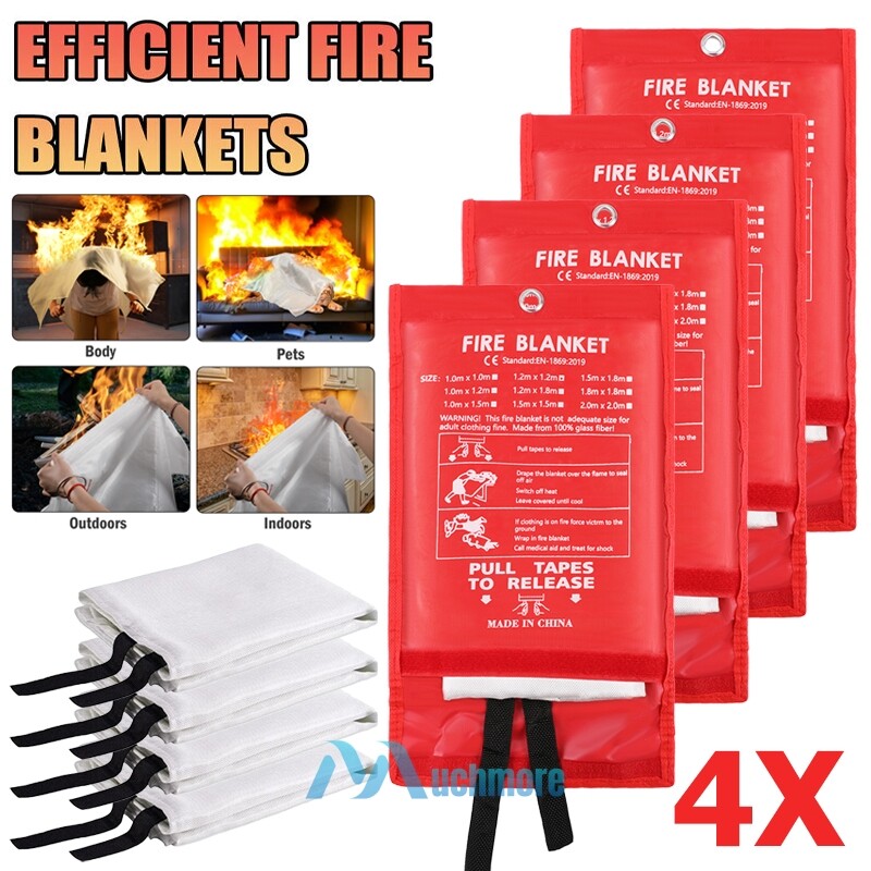 Large Fire Blanket Fireproof Quick-Release 1000°F Resistance fr Home Kitchen Car