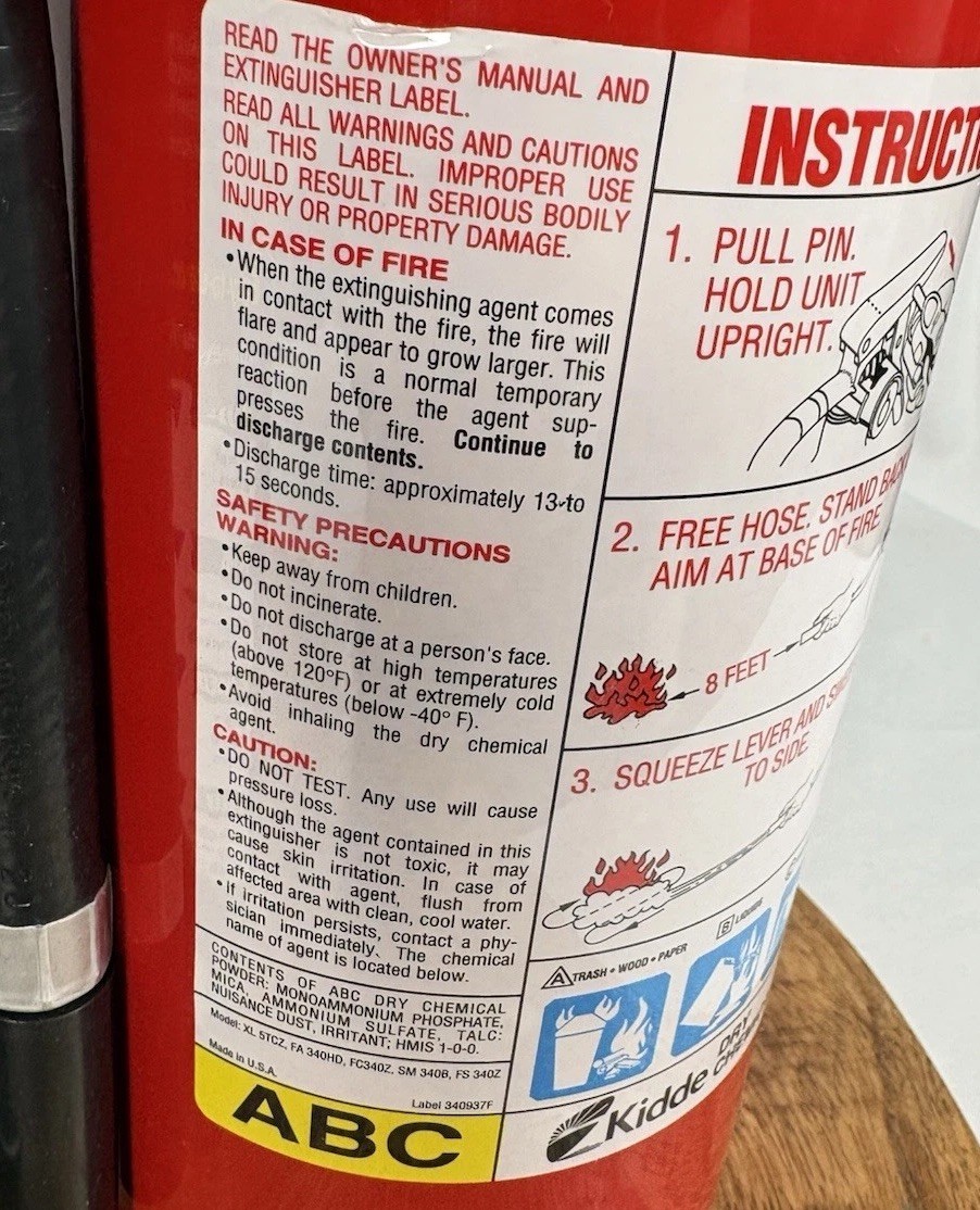 Kidde Fire Extinguisher Unsealed