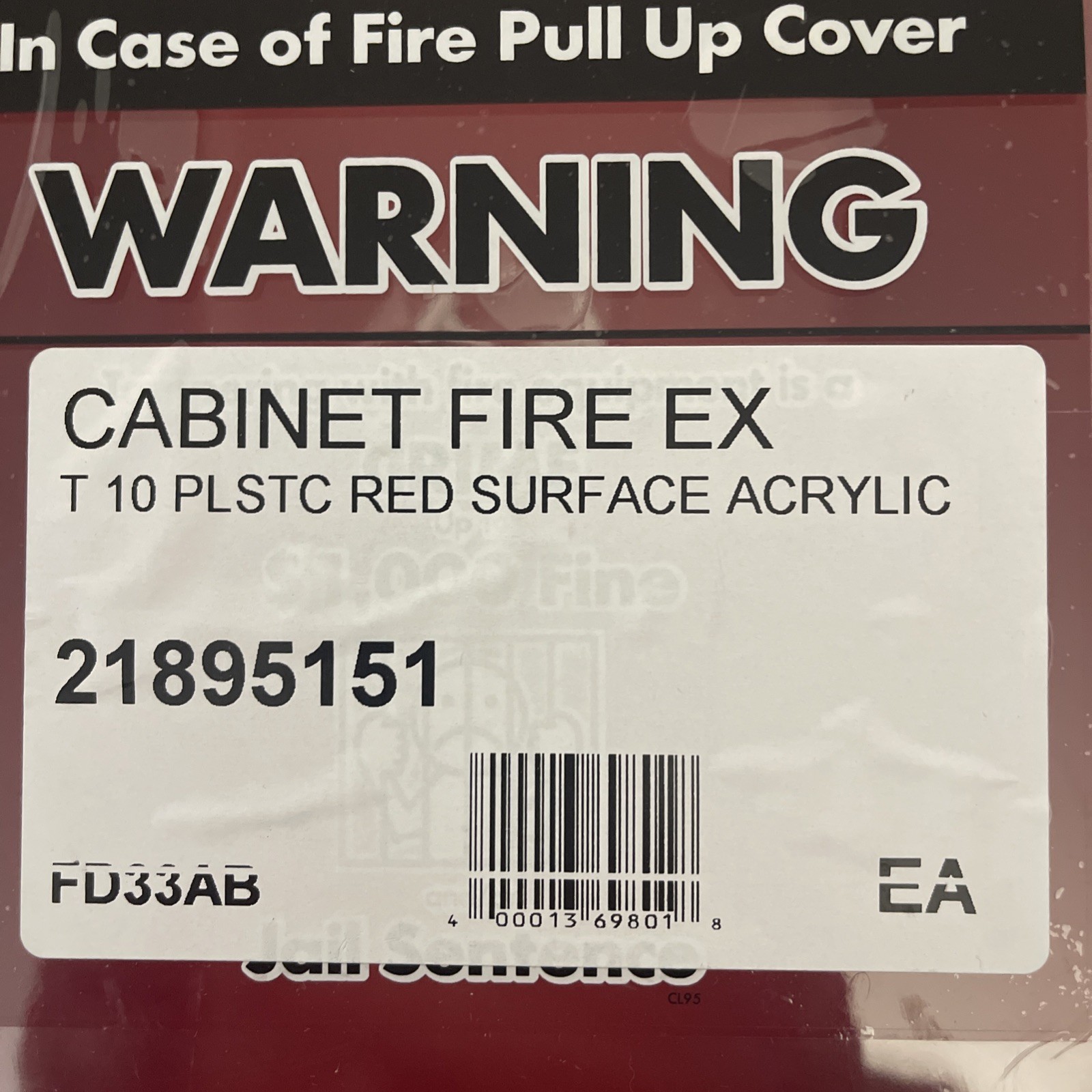 Cato FD33AD Red Plastic Fire Extinguisher Cabinet W/Lid For 10 Lb Tank Weight