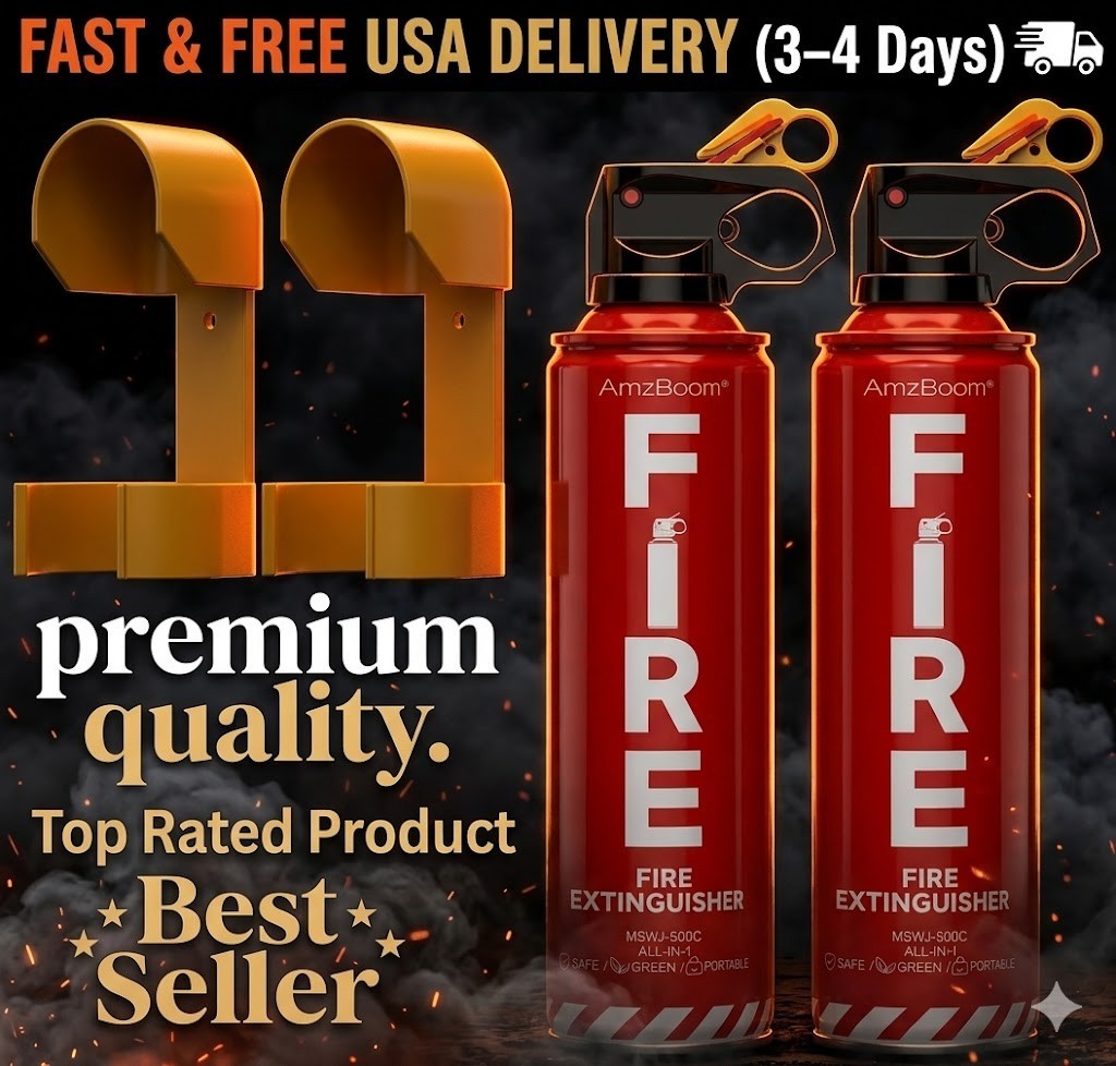 Fire Extinguisher-2-Pack – 4 In 1 with Mount Fire Extinguishers for House/Car