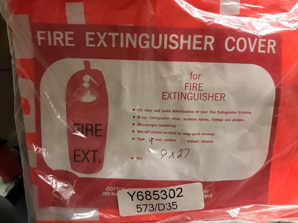 Fire Extinguisher Cover w/Window, Fits Tank Y685302. 9×27