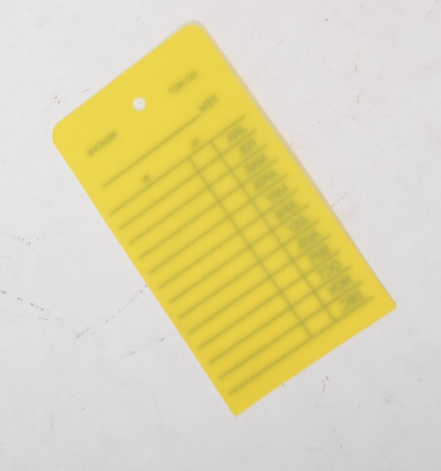 Bulk Pack Yellow Fire Extinguisher Monthly Tags Plastic 4-1/4″ x 2-1/2″