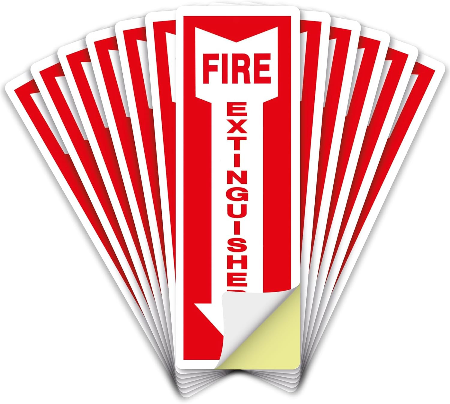 Pack of 12 Fire Extinguisher Stickers 4″x 12″- 5 Mil Vinyl – Fire Extinguisher S