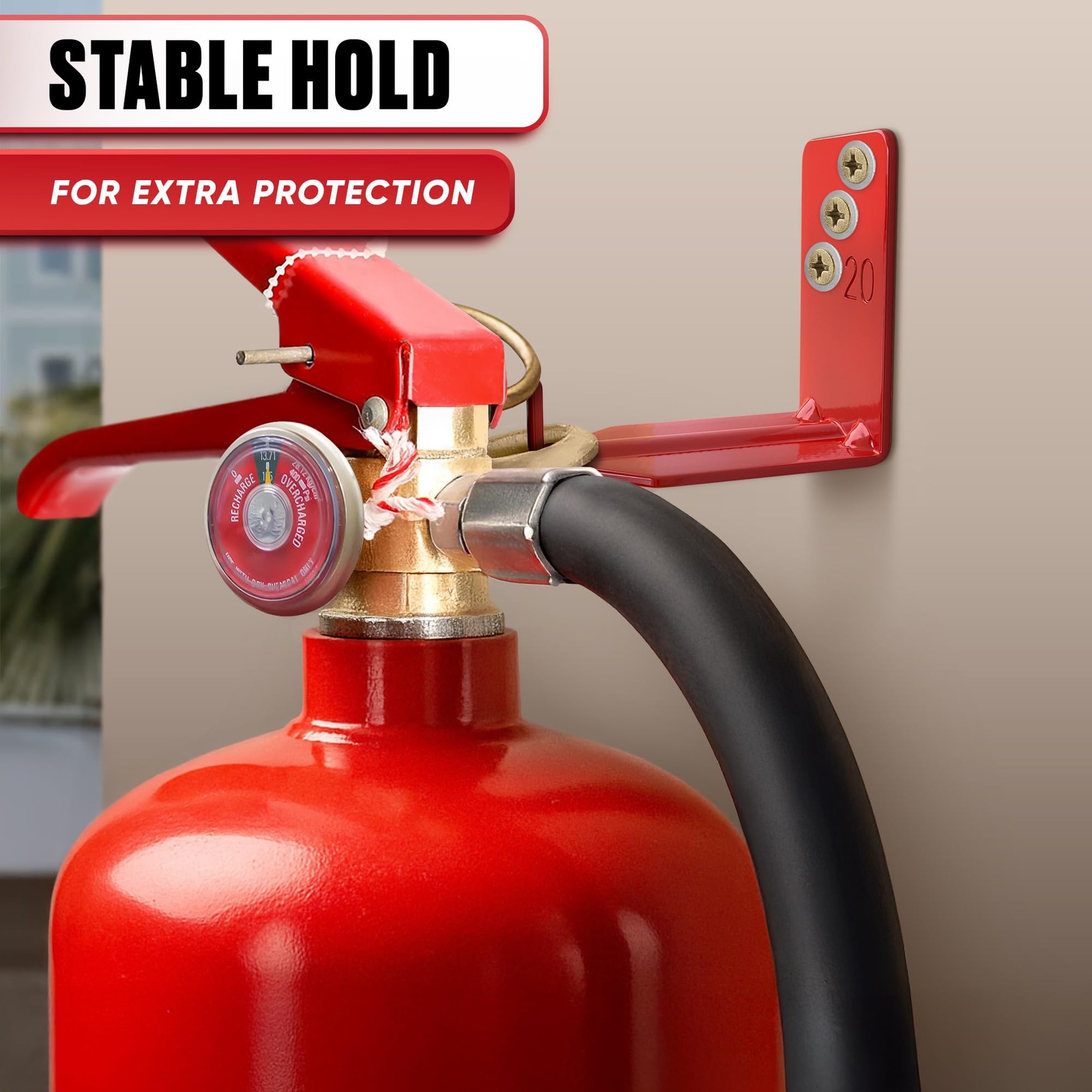 Set of 4 Fire Extinguisher Mount Bracket – 2.36″ × 1.57″ × 2.36″ Fire Extingu…