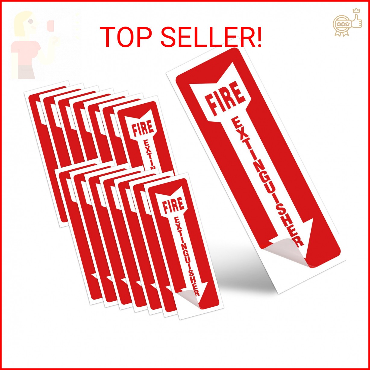 Fire Extinguisher Signs, 15 Pack 4×12 Inch Fire Extinguisher Signs for Home Busi