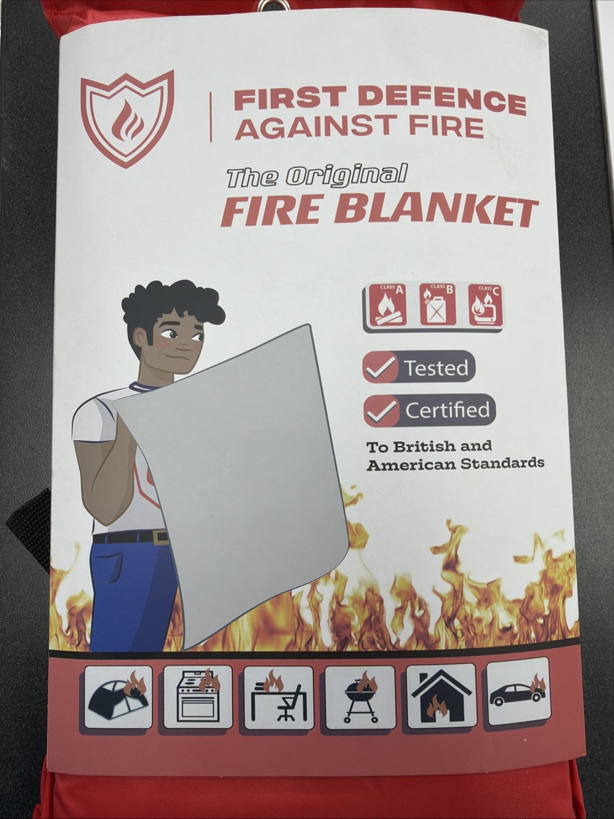 Fire blanket X-large flame-resistant fabric 72 x 72″ Unfolded Woven Fibreglass
