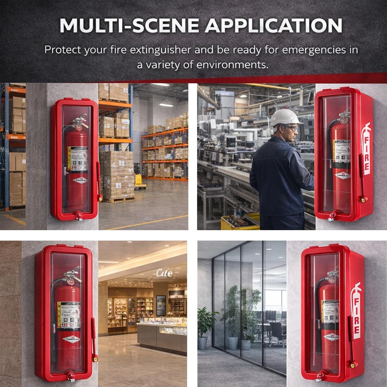 4Pcs Fire Extinguisher Cabinet FireStorage Box from Scuffs & Scratches Equipment