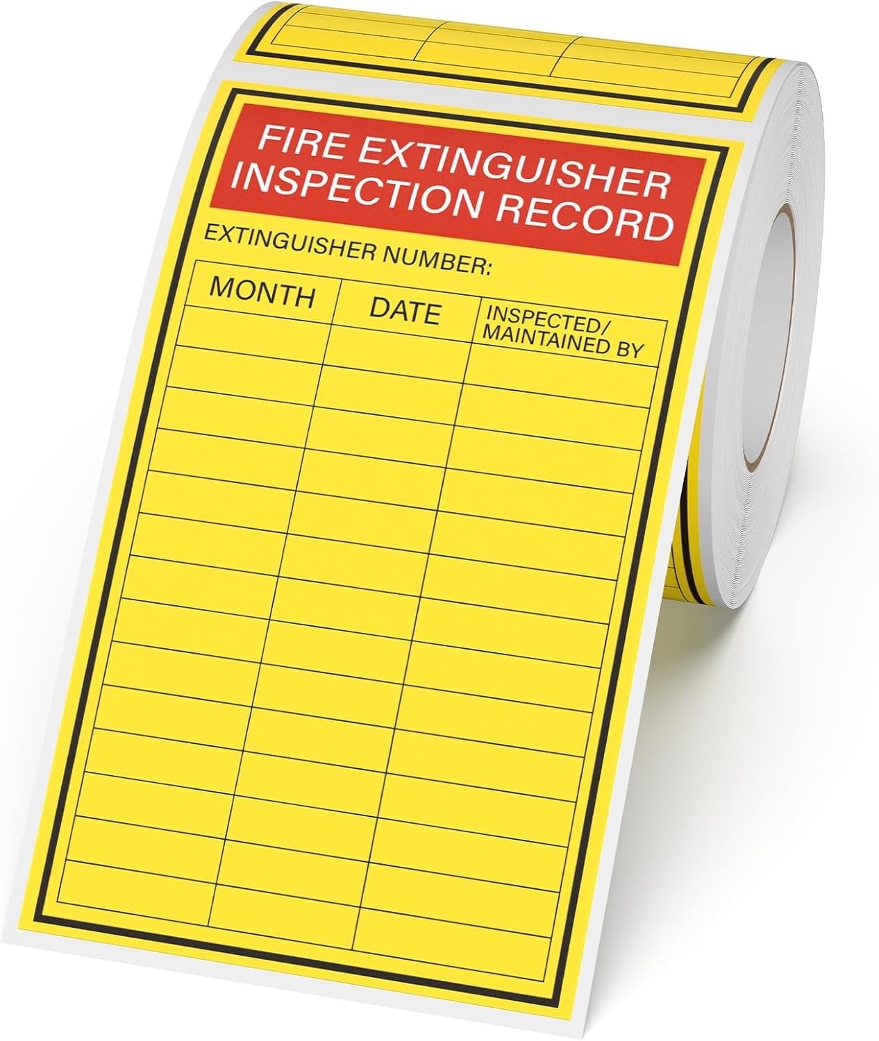 25-pcs. Waterproof Fire Extinguisher Inspection Adhesive Labels 5 x 3 Inches