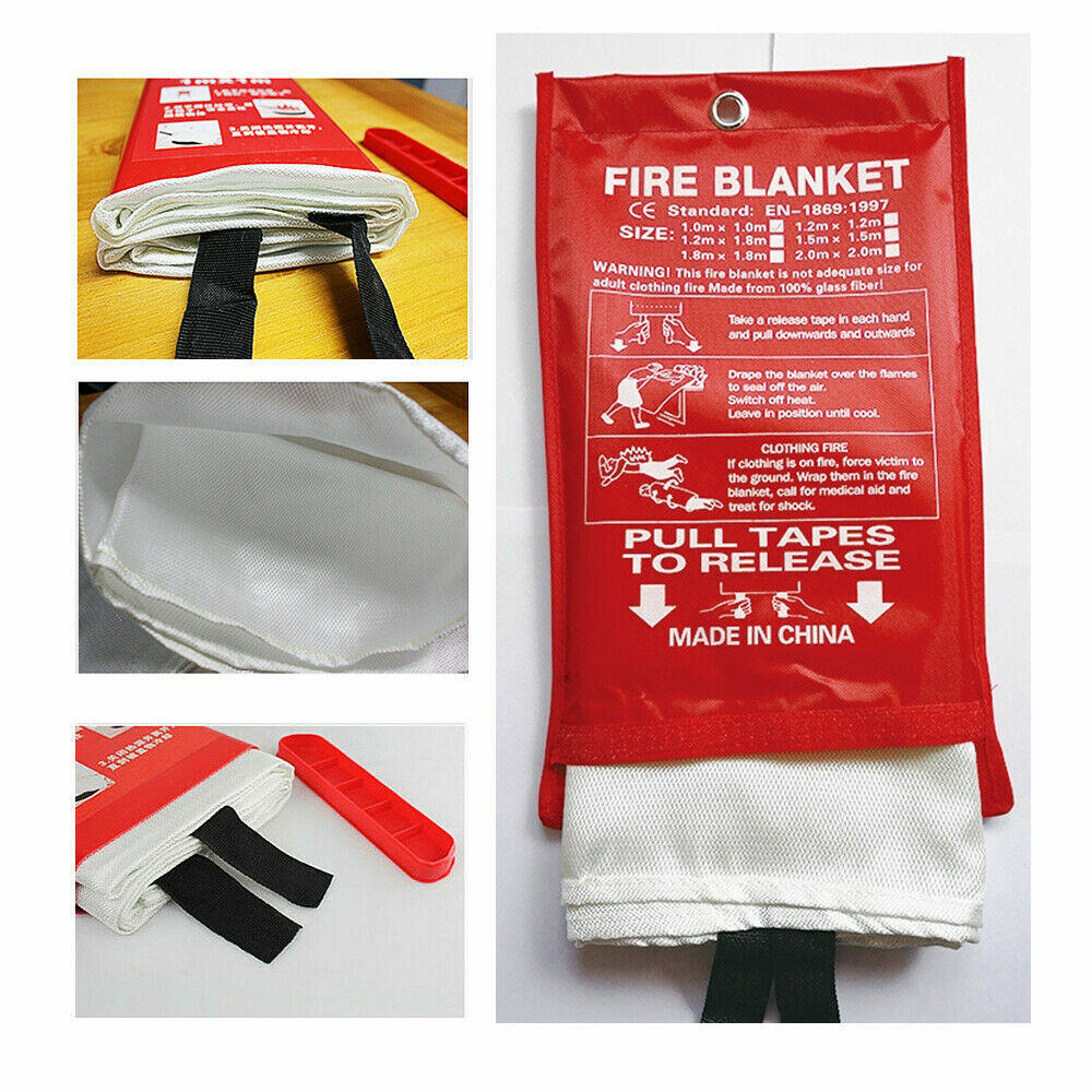 2pcs Fire Blanket Fiberglass Emergency Home Office Retardant Prepared 39”x39”