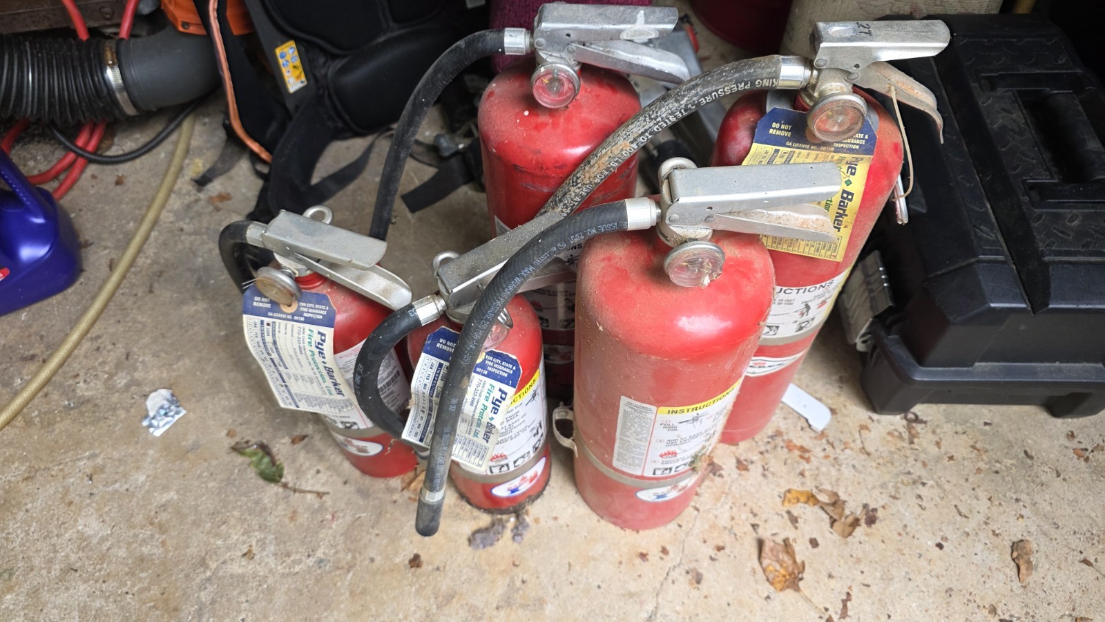 Lot of 5 3Amerex B456 10lbs ABC Dry Chemical Fire Extinguisher & 2 Badger 5lb