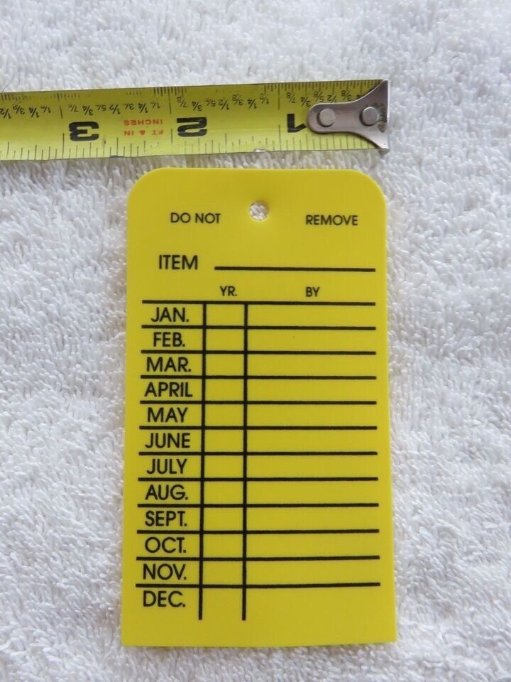🔥 50-H.D. PLASTIC MONTHLY INSPECTION TAGS.2 1/2 X 4 1/8-FIRE EXTINGUISHER/H🔥🧯