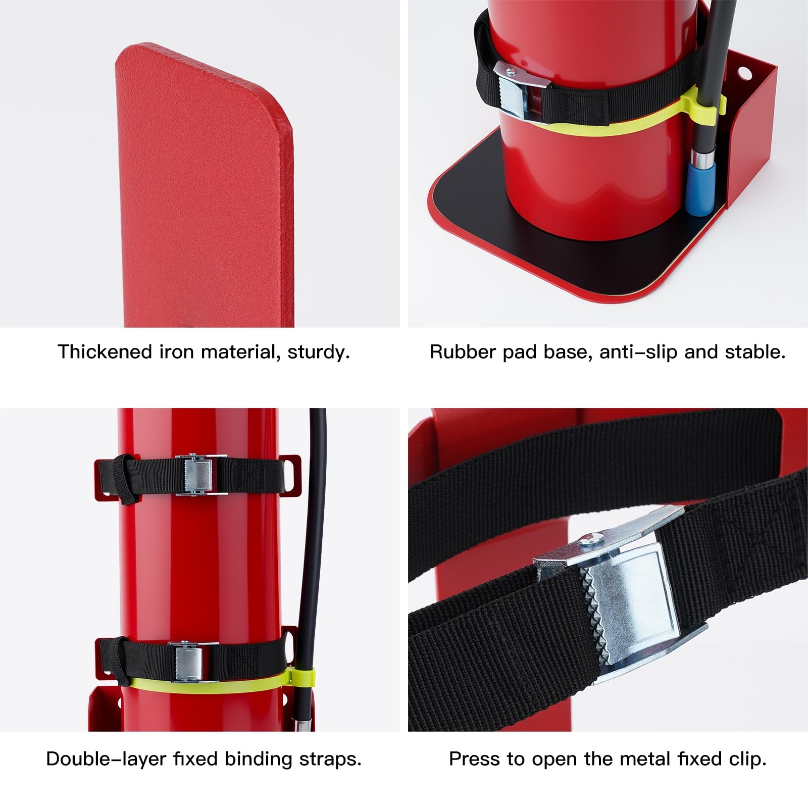 Heavy Duty Vehicle Fire Extinguisher Mount Bracket For 20lb ABC 10lb CO2 Red