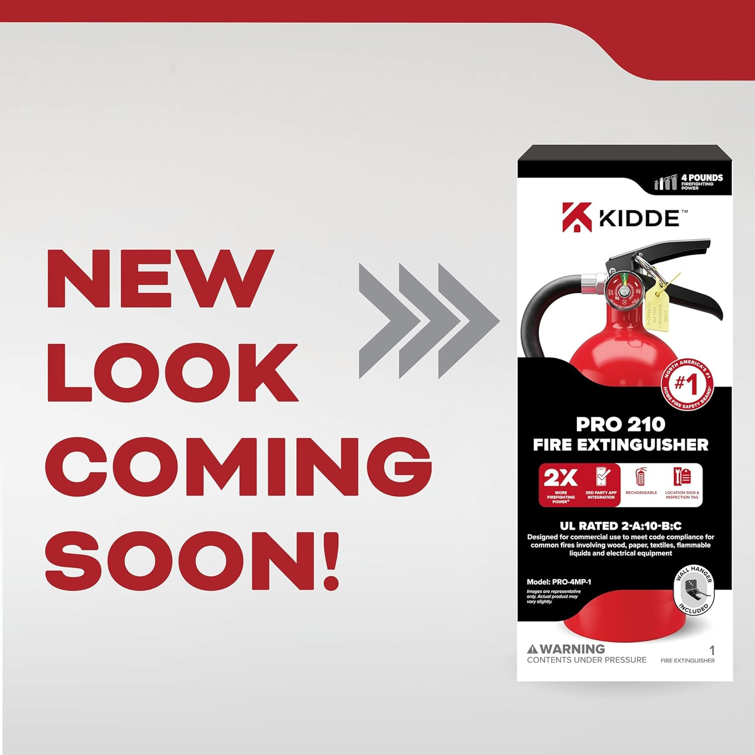Kidde Pro 210 Commercial Fire Extinguisher, 2-A:10-B:C, PRO-4MP-1, 1 Pack | Rech