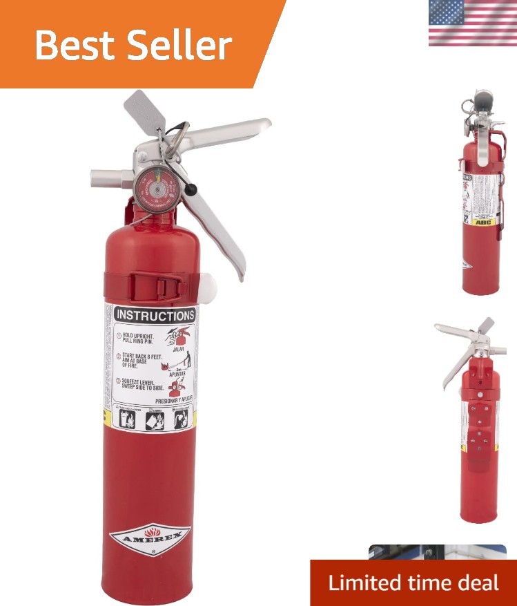 2.5 lb Multi-Purpose ABC Fire Extinguisher – Wall Bracket Included for Safety