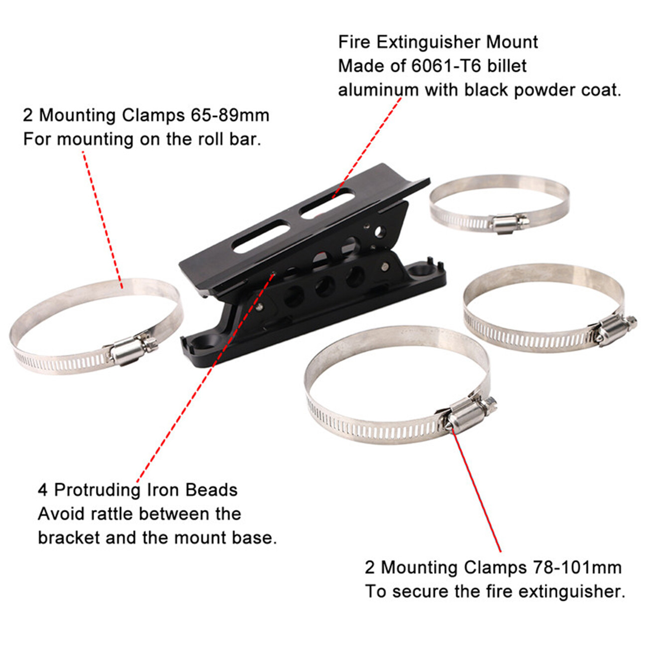 Car Roll Bar Fire Extinguisher Adjustable Holder Mount Bracket For Jeep Wrangler