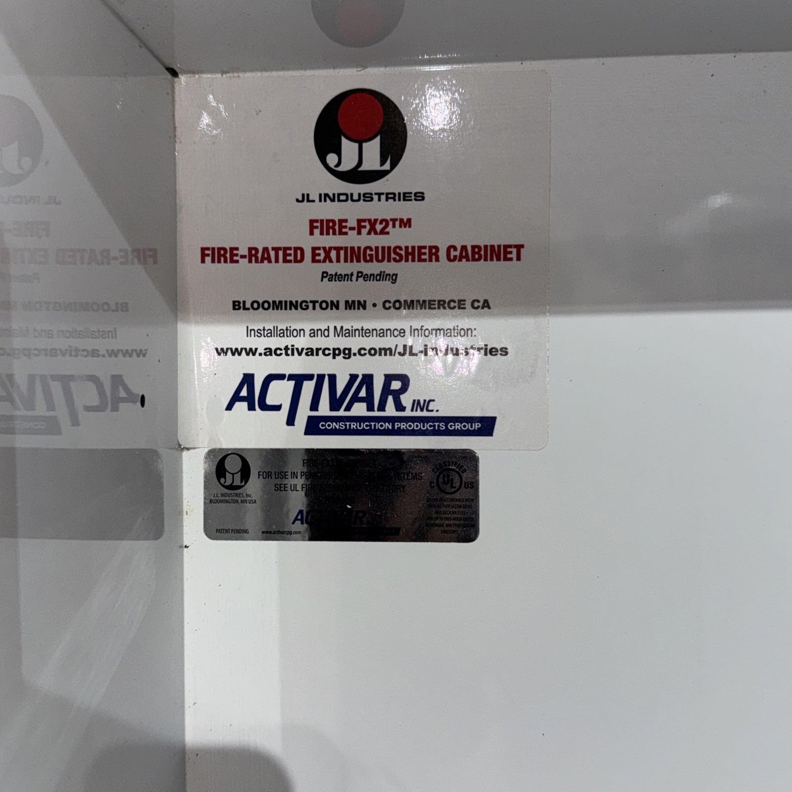 JL Industries Fire Extinguisher Cabinet C1026G13WSFX2 ACADEMY 1000 AMBASSADOR