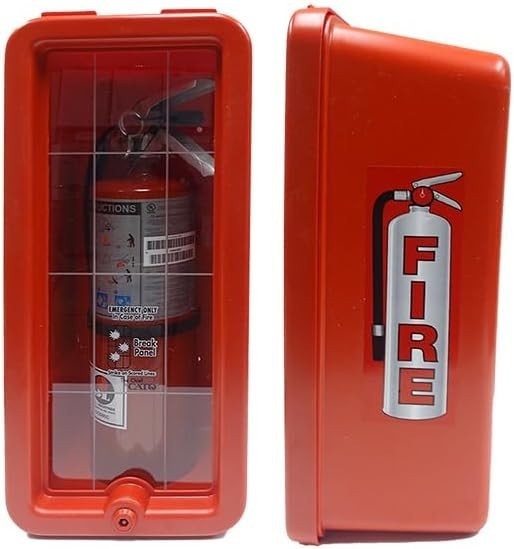 Cato 10551-H Red Plastic Chief Fire Extinguisher Cabinet for 2.5 + 5 lb + Hammer