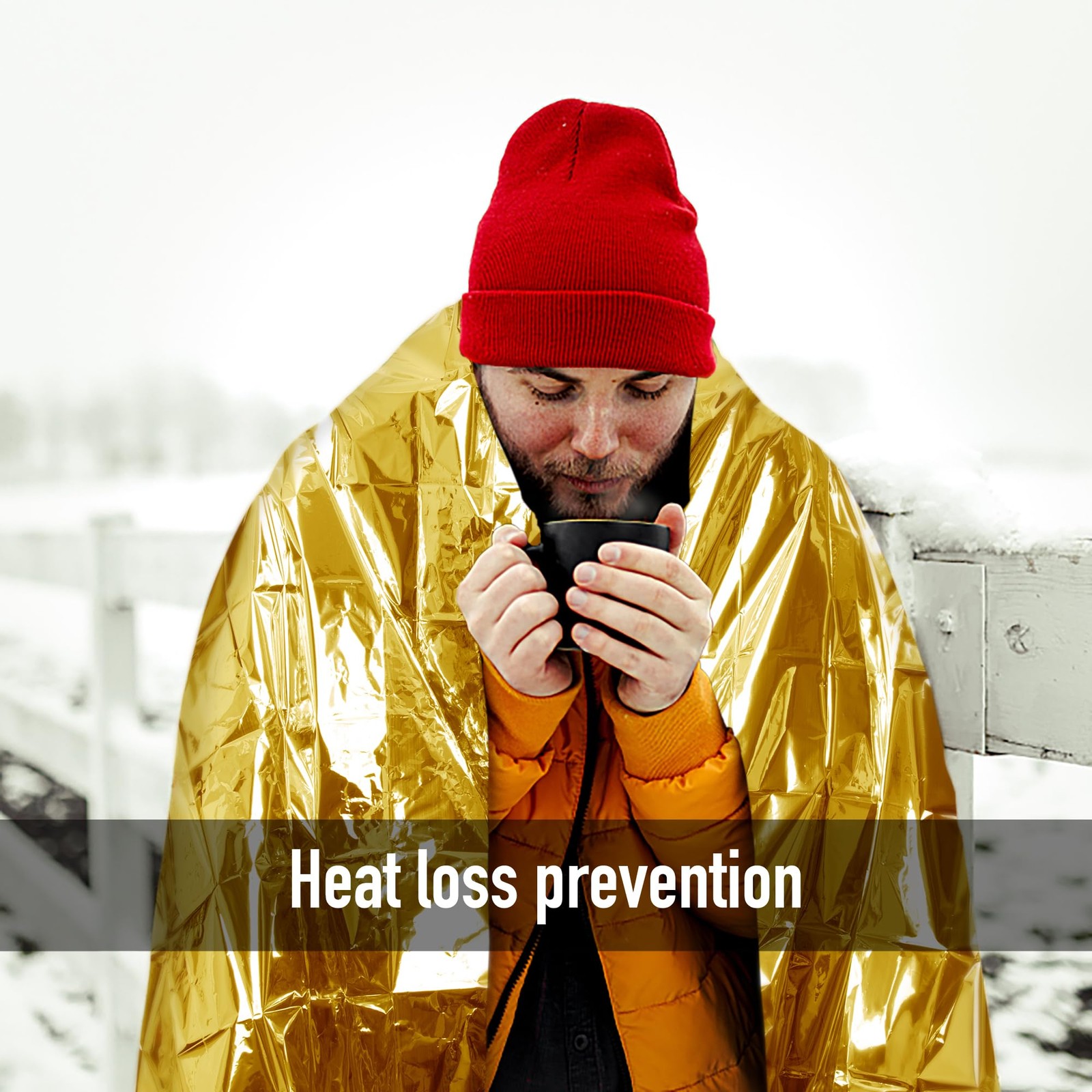 General Medi Emergency Blanket 12-Pack Gold Foil Perfect for Outdoors, Hiking