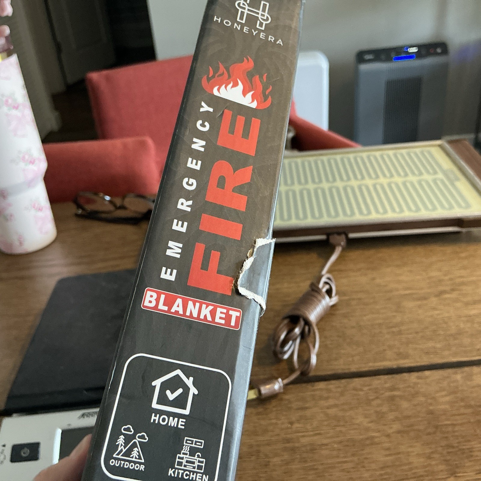 2 PACK FIRE BLANKET Honeyera Early Response Fiberglass 40″ x 40″ – NEW