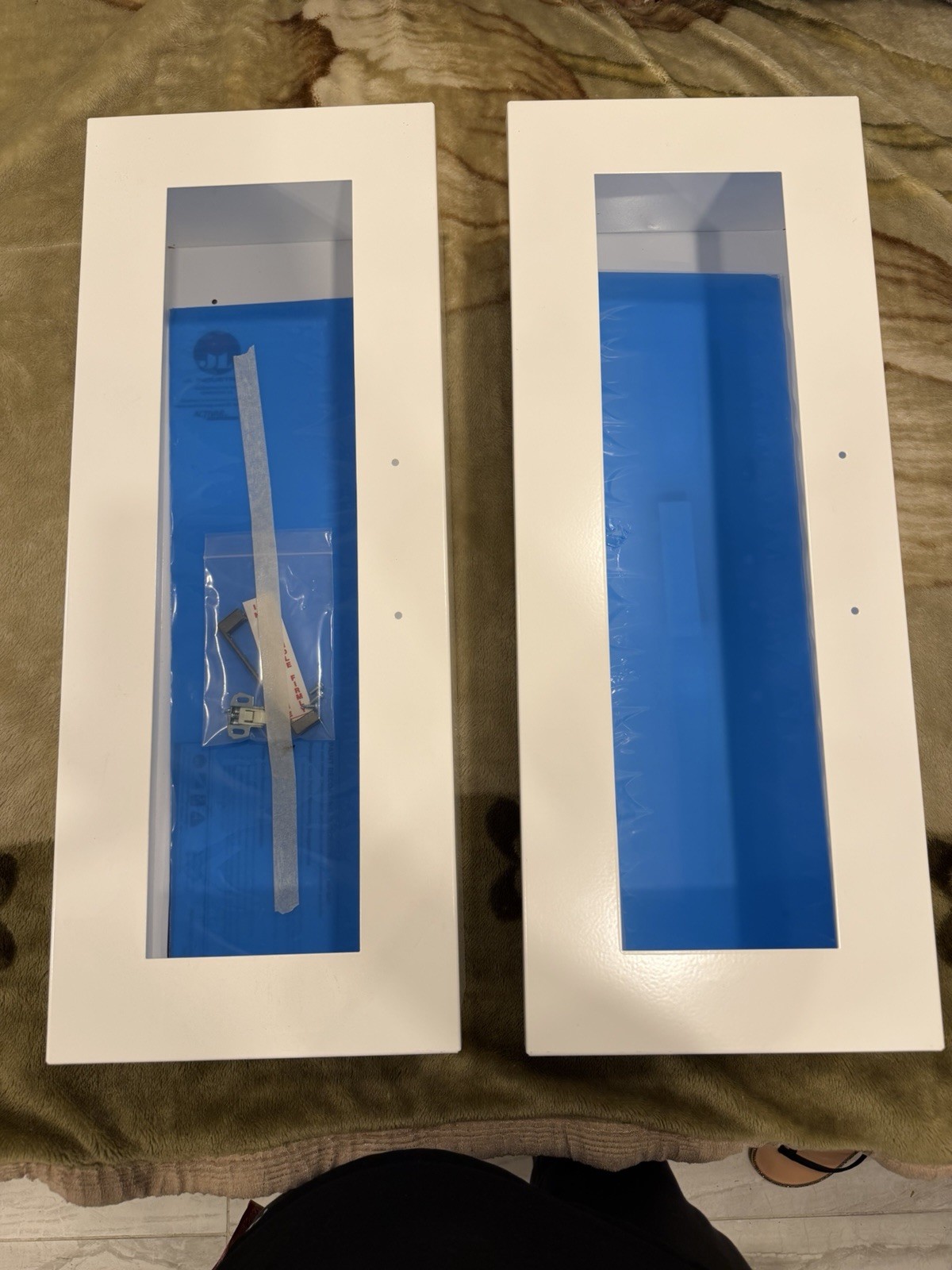 2 JL Industries Recessed Fire Extinguisher Cabinet White Acrylic Window NEW