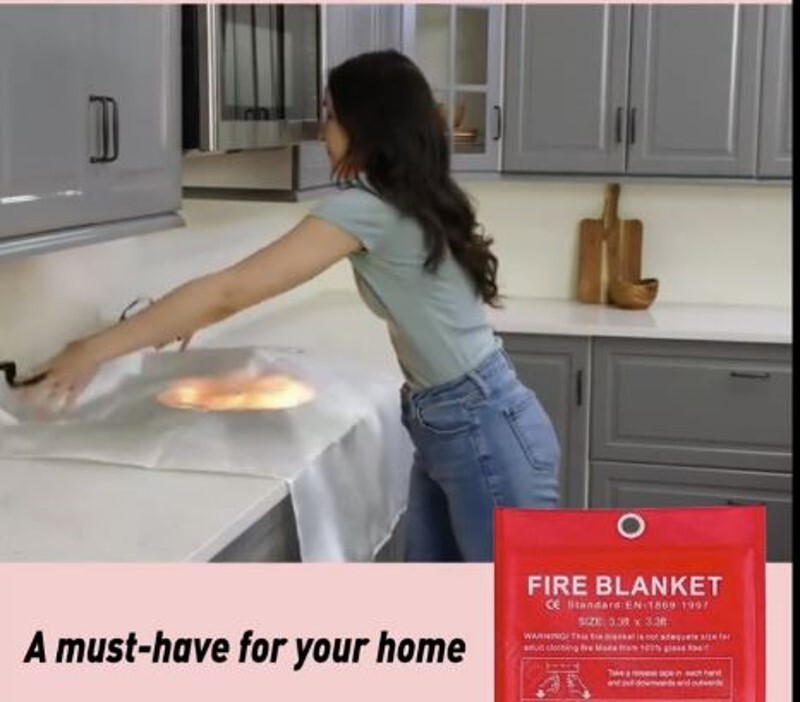 Fire Suppressor 2 Pack Blankets 39”x39” Large Fiberglass BBQ Kitchen Garage RV