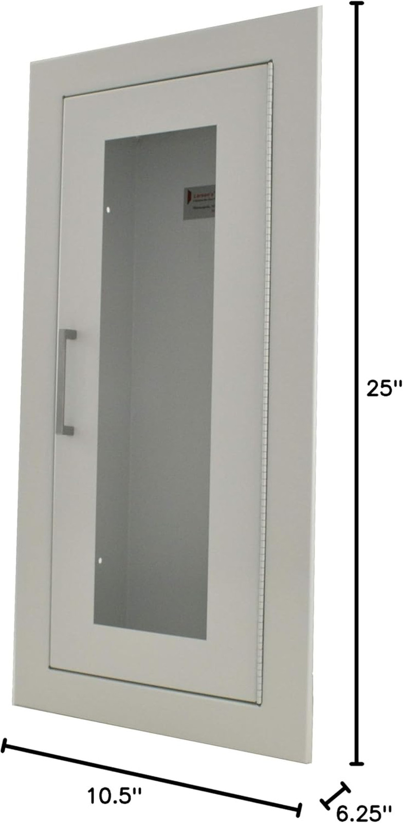 Larsens 2409-R2 Recessed Fire Extinguisher Cabinet-White Baked Enamel-Full Clear
