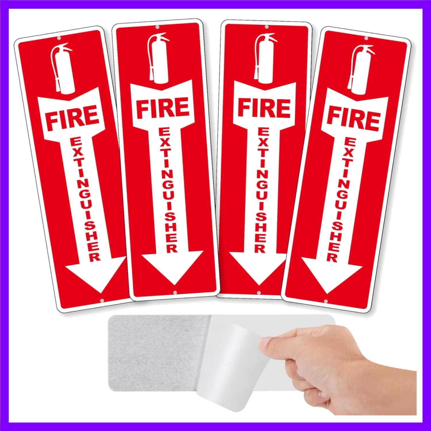 4 Pack Fire Extinguisher Signs – Strong Self Adhesive Fire Extinguisher Sign …