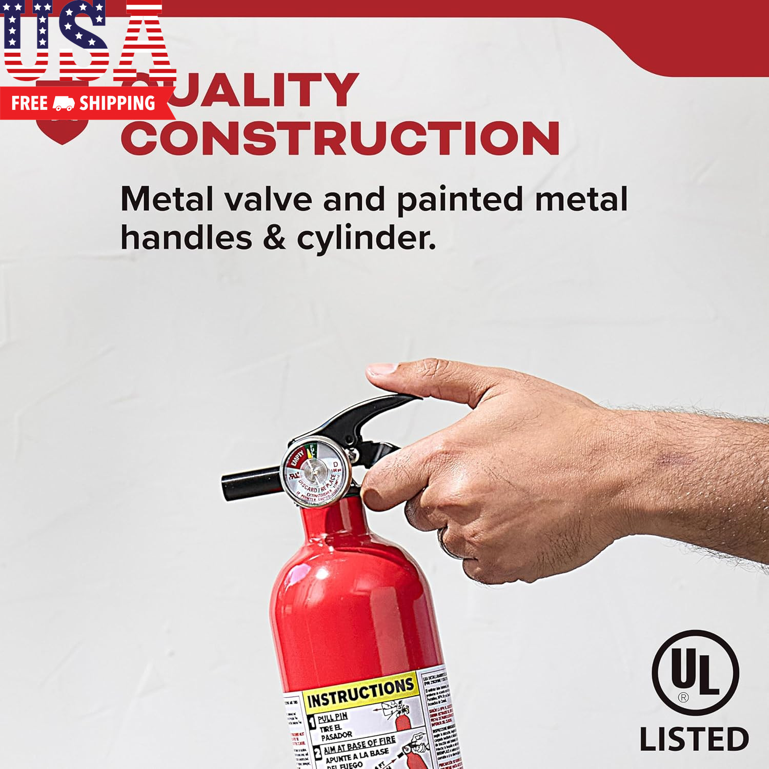 , FA110G, Multi Purpose Fire Extinguisher for Home, Office, Dorm, Residential, 1