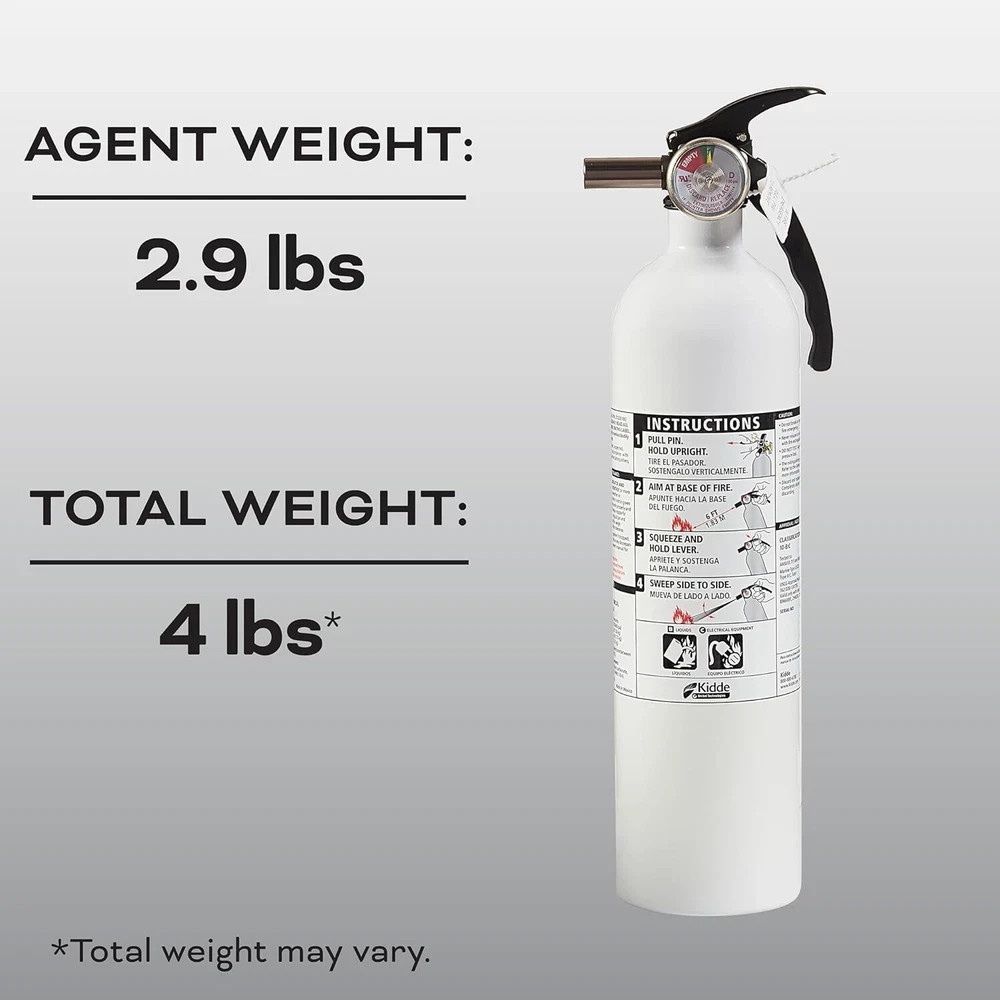 Fire Extinguisher For Car Truck Auto Marine Boat Kidde 3.9Lb 10-B:C Dry chemical