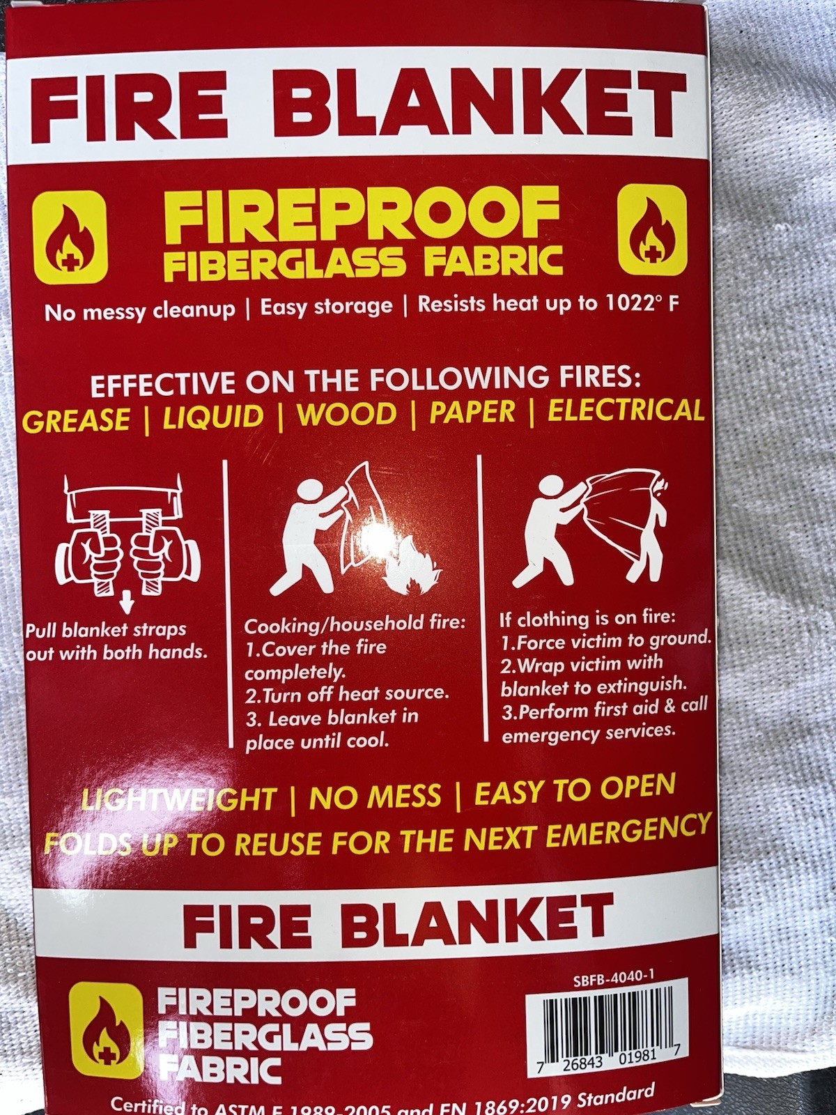Silverback Fire Blanket Fireproof 40×40 In. Brand New Free Shipping (2 Pack)
