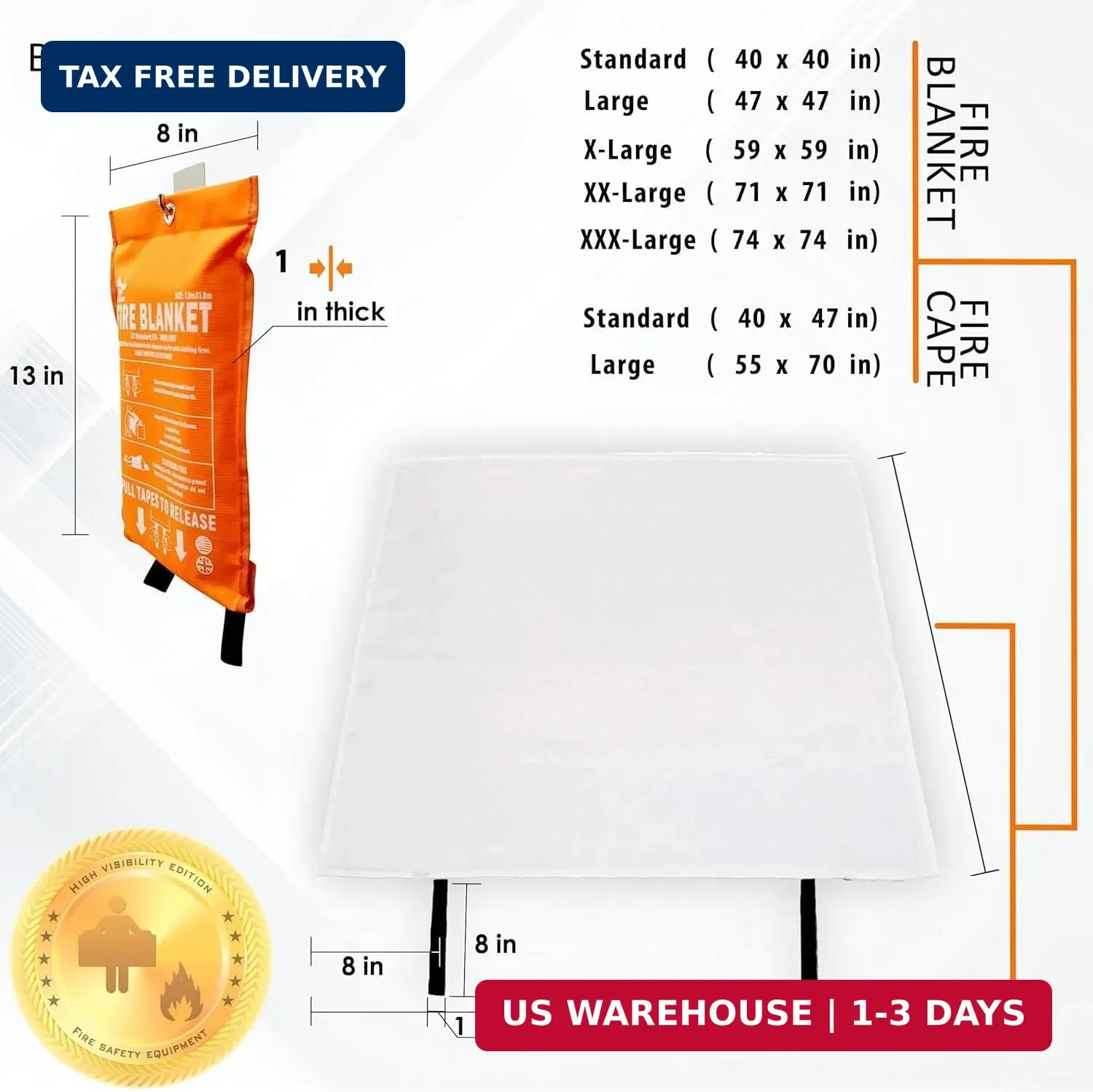 Fire Blanket – 1500F CE Certified Emergency Fire Blanket for Home and Kitchen. 5