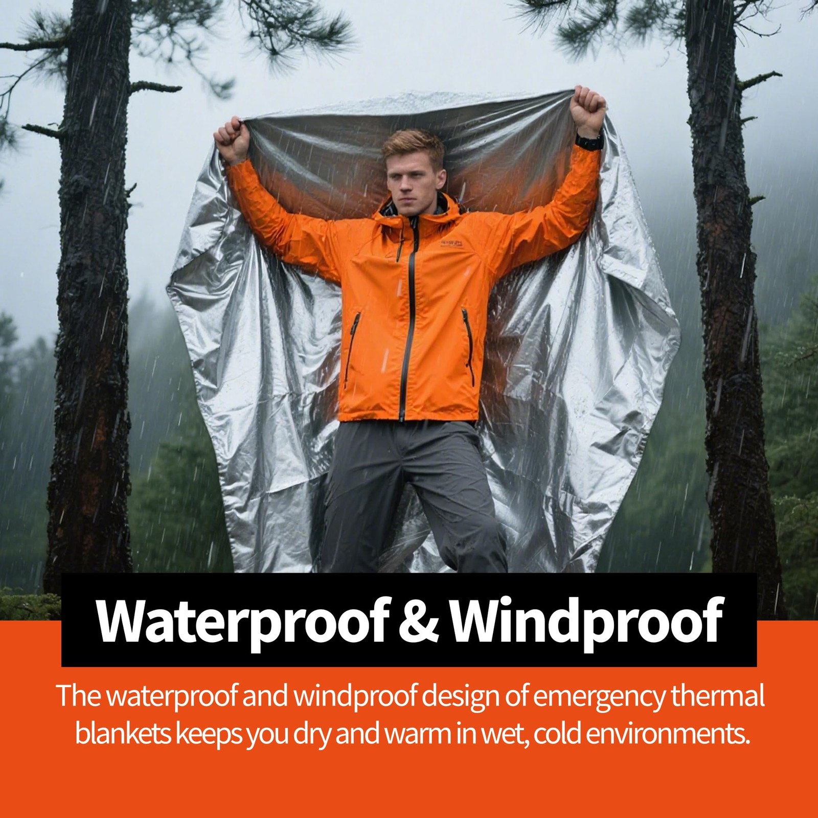 Emergency Thermal Blankets,4 Pack,Space Mylar Blanket Survival kit