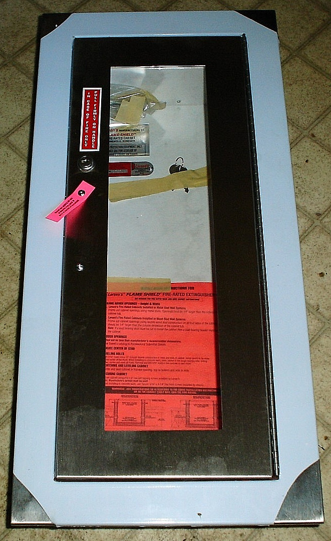 New Larsen’s S/S Fire Extinguisher Cabinet FS SS2409-R2 FG with Lock & Keys