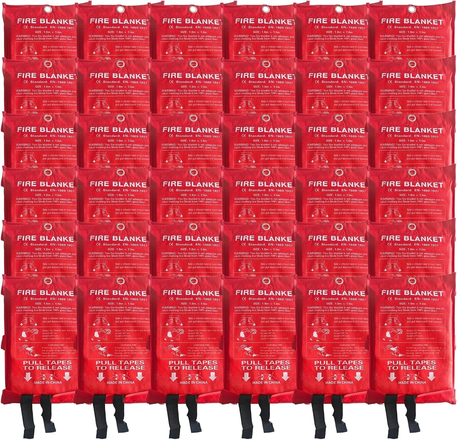 24 Packs Fire Blanket – 39.37×39.37 Inches 1100℉ Heat Resistant Emergency Fire