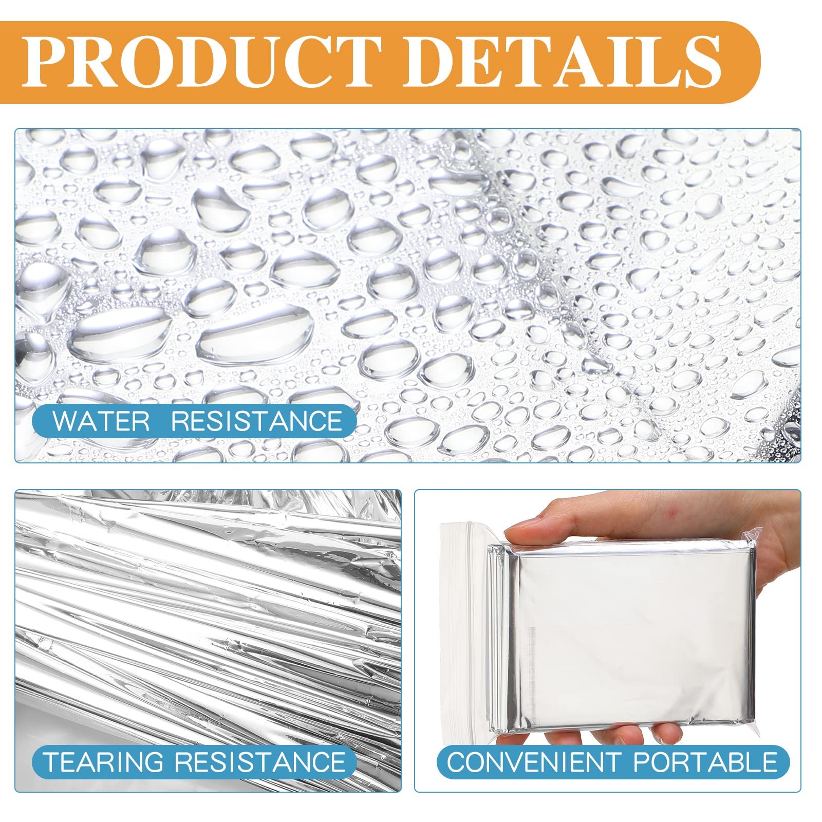Emergency Blanket Bulk Survival Thermal Silver Foil Reflective Blankets Pack …
