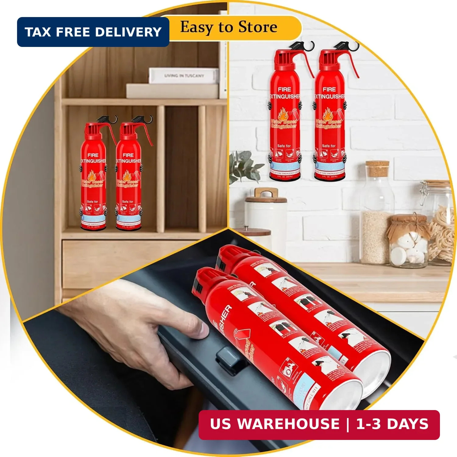 Fire Extinguishers for Home with Mount, 1 Pack Upgraded 8-in-1 Portable Fire Ext